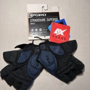 Giro Strade Dure Supergel Cycling Gloves Blue Small AX Suede 6mm Padding